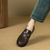 The Montepulciano Men’s Classic Slip On Leather Loafers with Metal Buckle