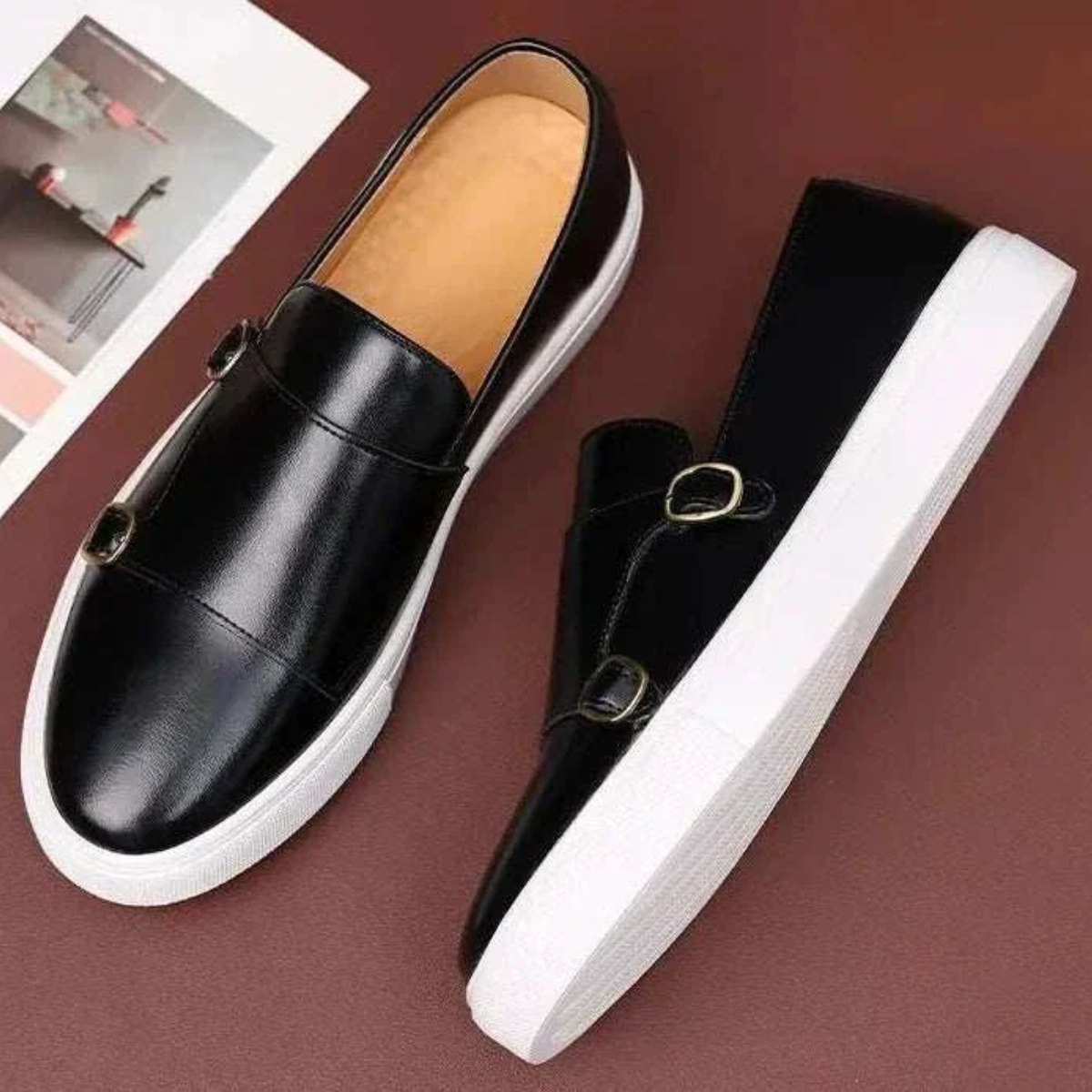 The Grosseto Men’s Leather Loafer with Rubber Sole