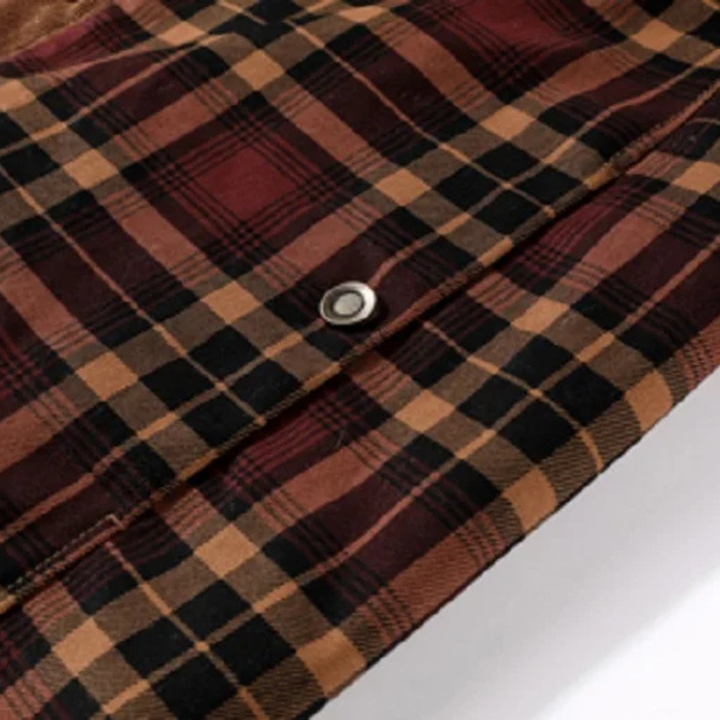 The Montefalco Men’s Casual Plaid Flannel Jacket with Multi Pocket