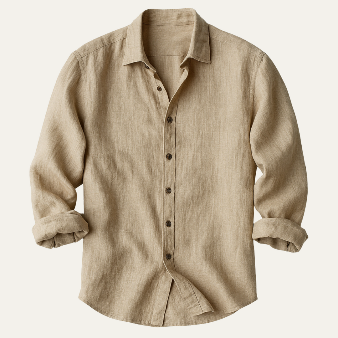 The St. Tropez Vintage Long Sleeve Linen Shirt for Men