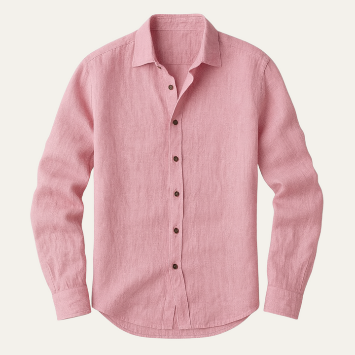 The St. Tropez Vintage Long Sleeve Linen Shirt for Men