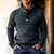 The Waldorf Men’s Grey Luxury Button Neck Knit Sweater