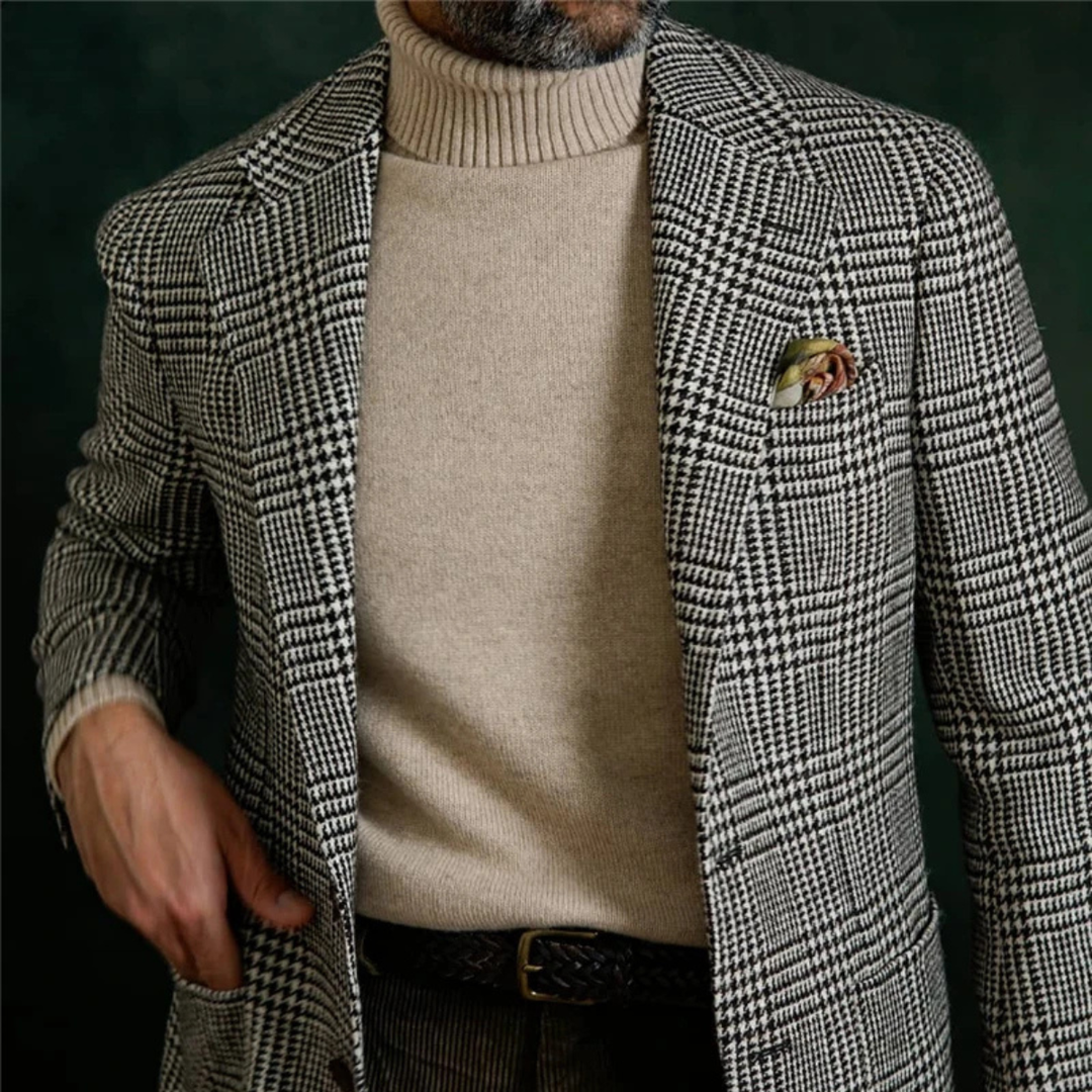 The Berlin Men’s Smart Casual Herringbone Tweed Wool Blazer