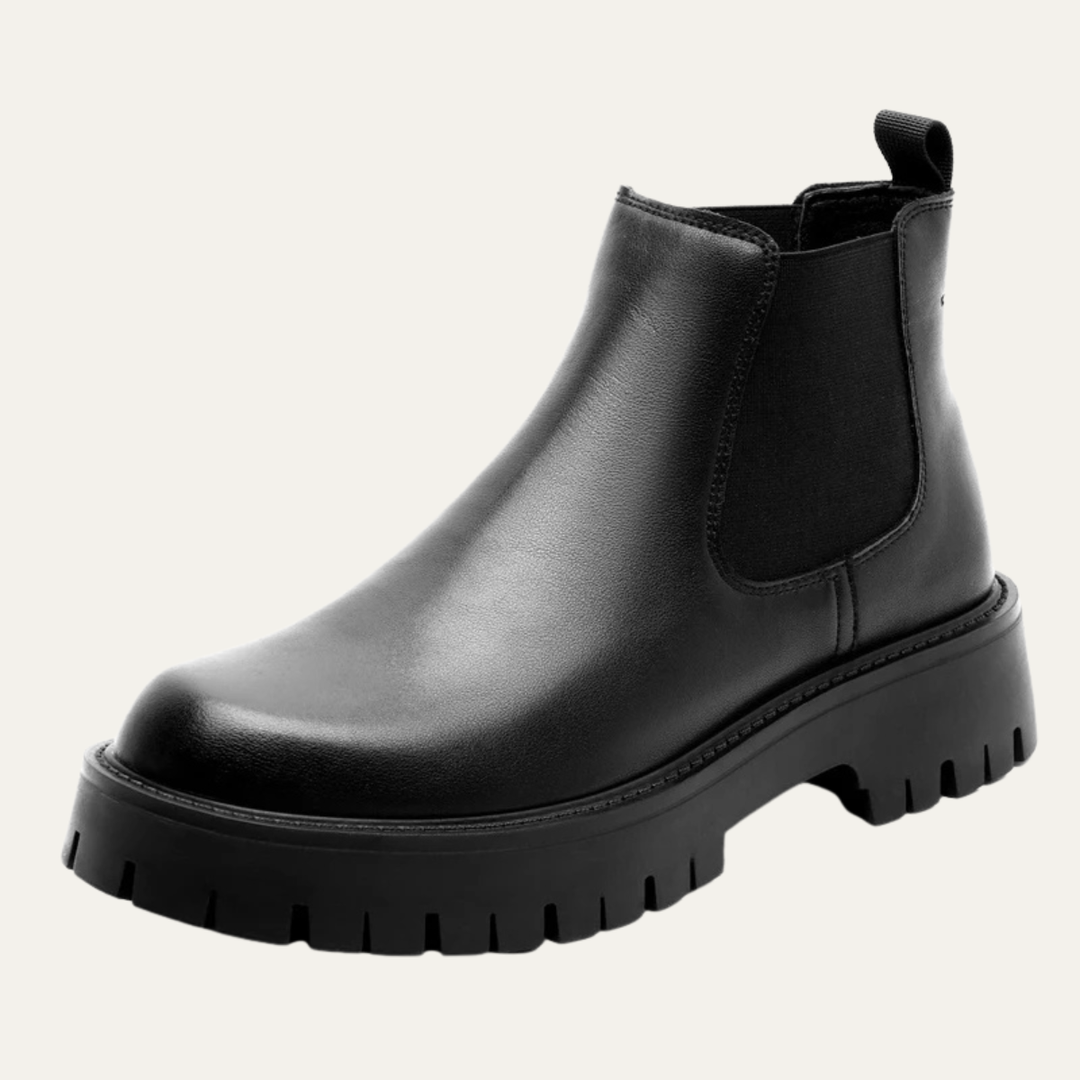 The Cagliari Men’s British Style Platform Faux Leather Ankle Chelsea Boots