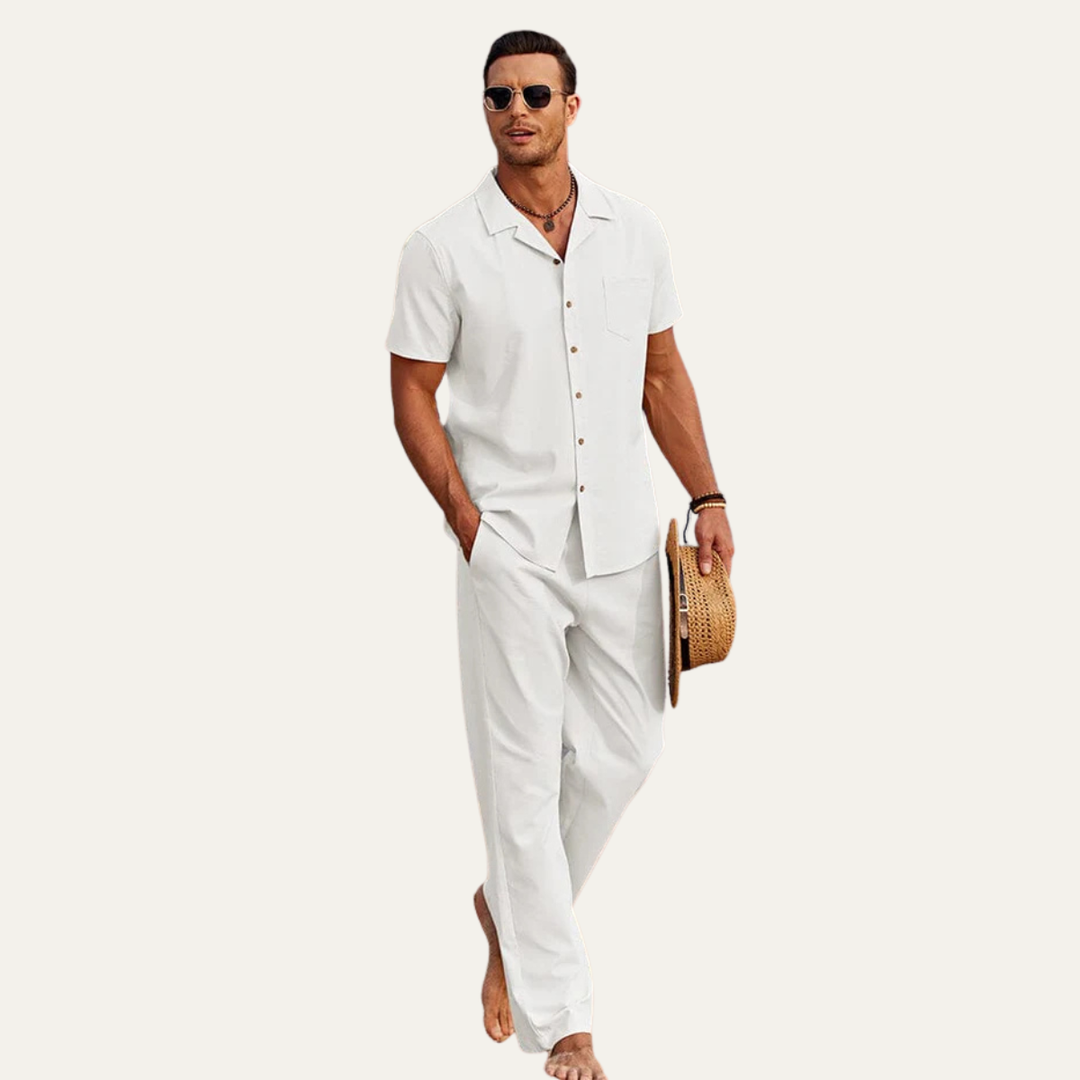 The Westfield Men’s Linen Shirt and Trouser Matching Set