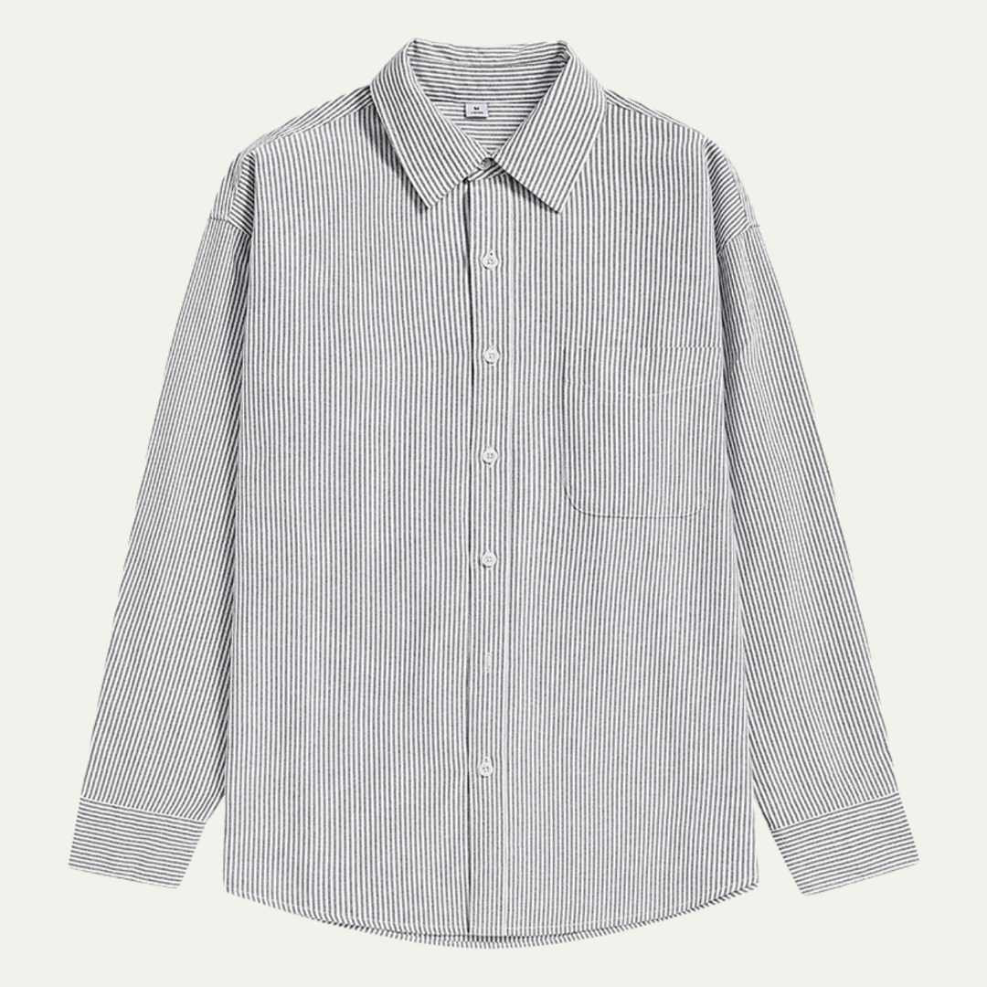 The Tenerife Men's Striped Shirt with Classic Collar and Pocket