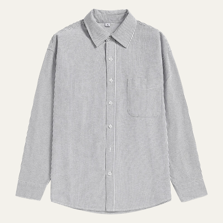 The Tenerife Men's Striped Shirt with Classic Collar and Pocket