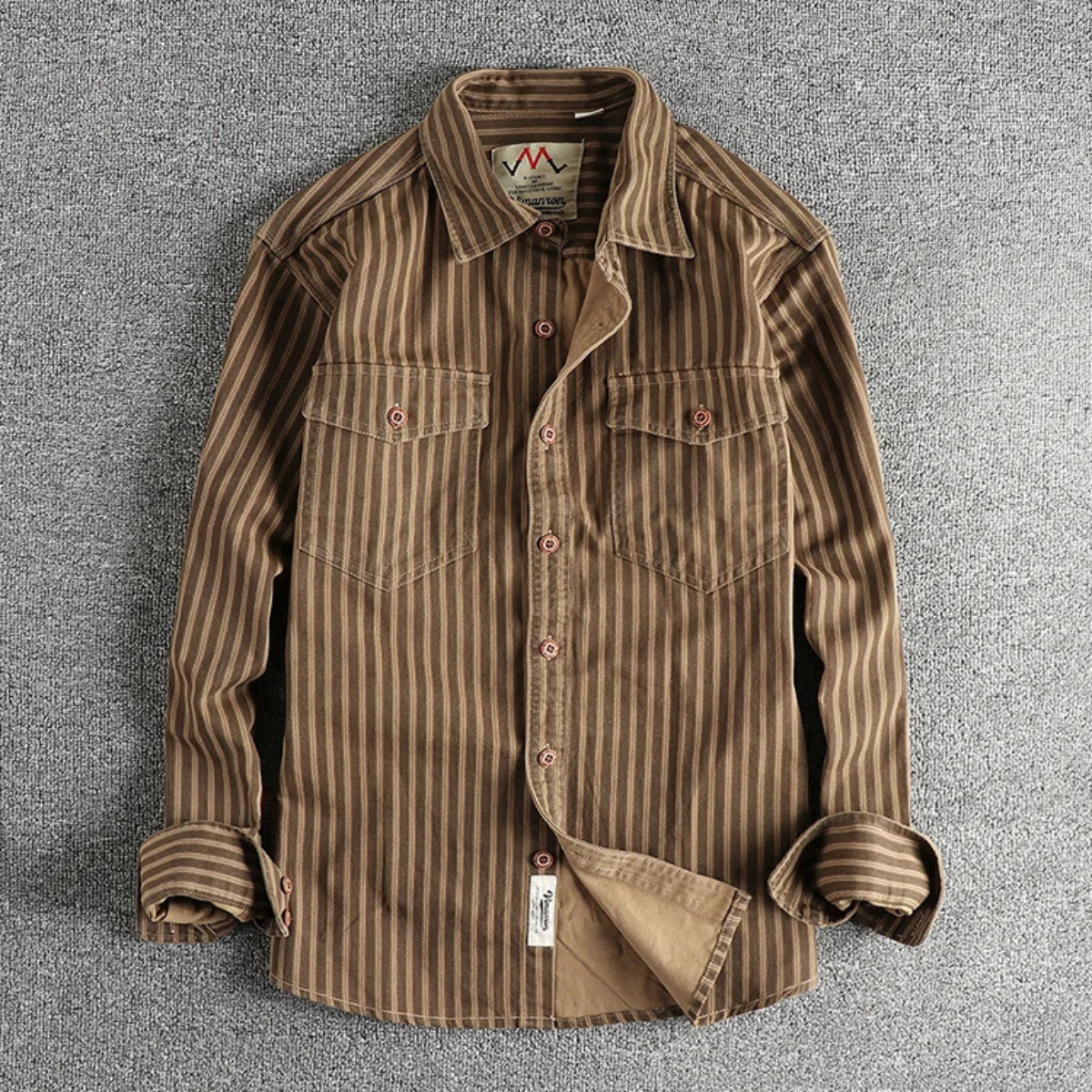 The Stratford Hill Men’s Retro Casual Button Up Striped Shirt