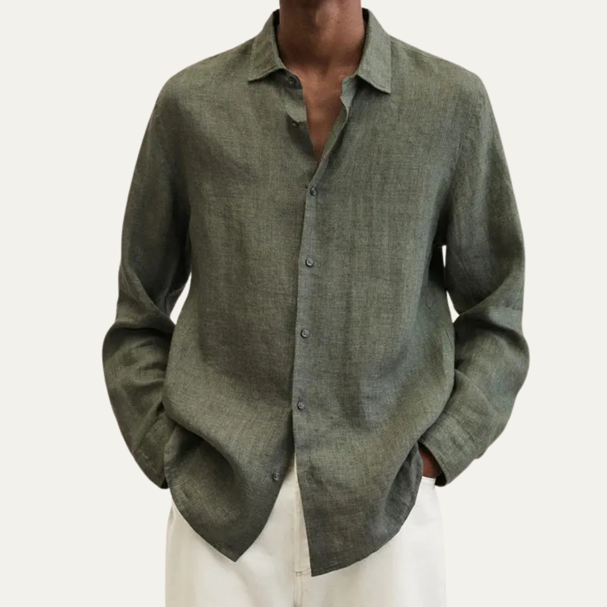 The Ridgecrest Men’s Casual Linen Button Down Long Sleeve Shirt
