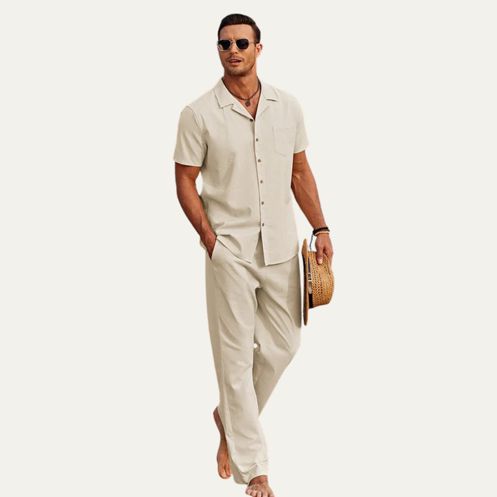 The Westfield Men’s Linen Shirt and Trouser Matching Set