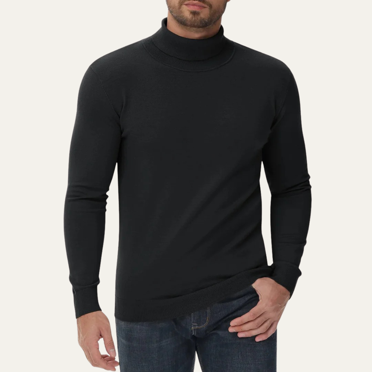 The Brighton Men's Slim Fit Cotton Classic Turtleneck Sweater