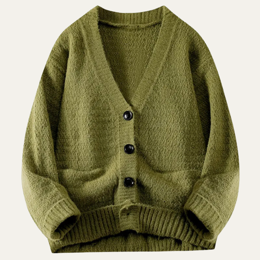 The Savona Men’s Button Up Casual Loose Fit V Neck Knit Cardigan