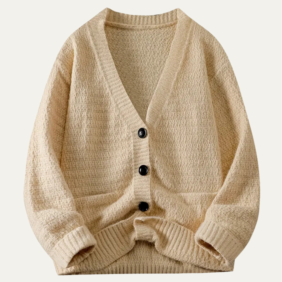 The Savona Men’s Button Up Casual Loose Fit V Neck Knit Cardigan