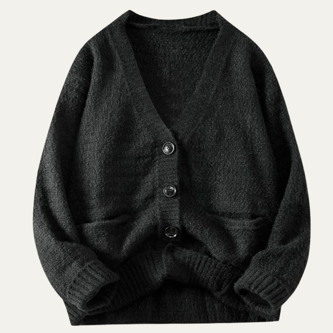The Savona Men’s Button Up Casual Loose Fit V Neck Knit Cardigan