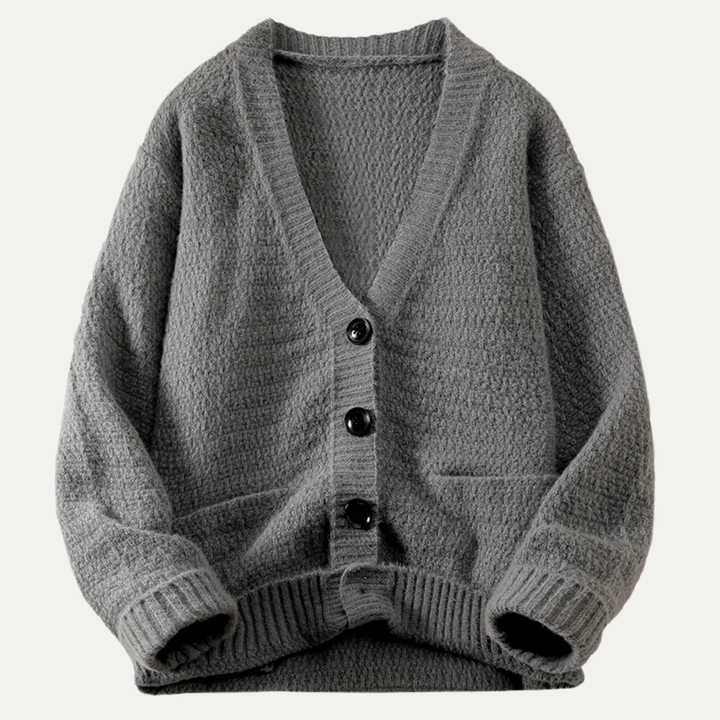 The Savona Men’s Button Up Casual Loose Fit V Neck Knit Cardigan