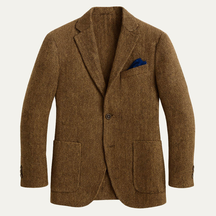 The Stuttgart Men’s Warm Winter Notch Lapel Herringbone Blazer