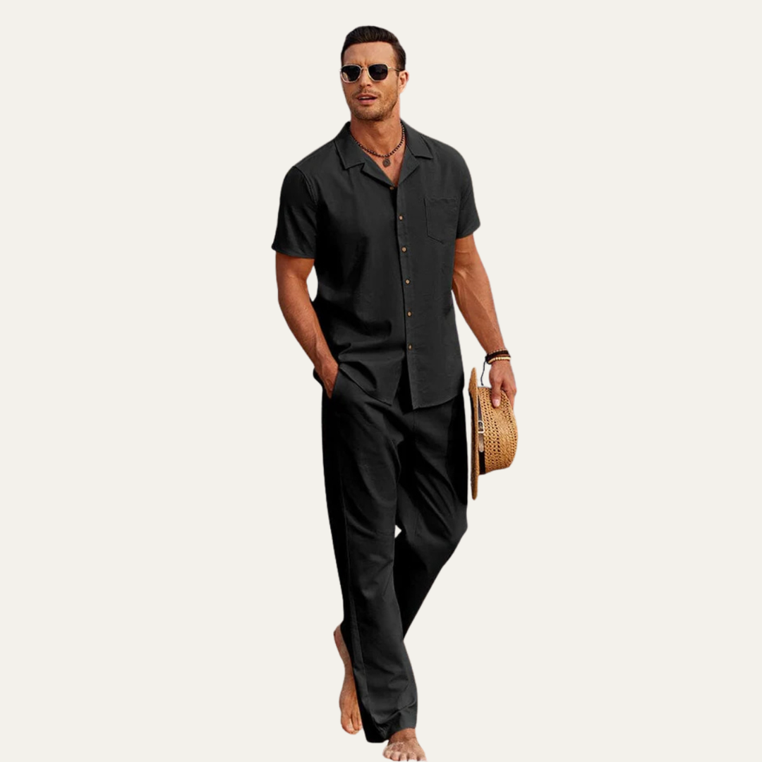 The Westfield Men’s Linen Shirt and Trouser Matching Set