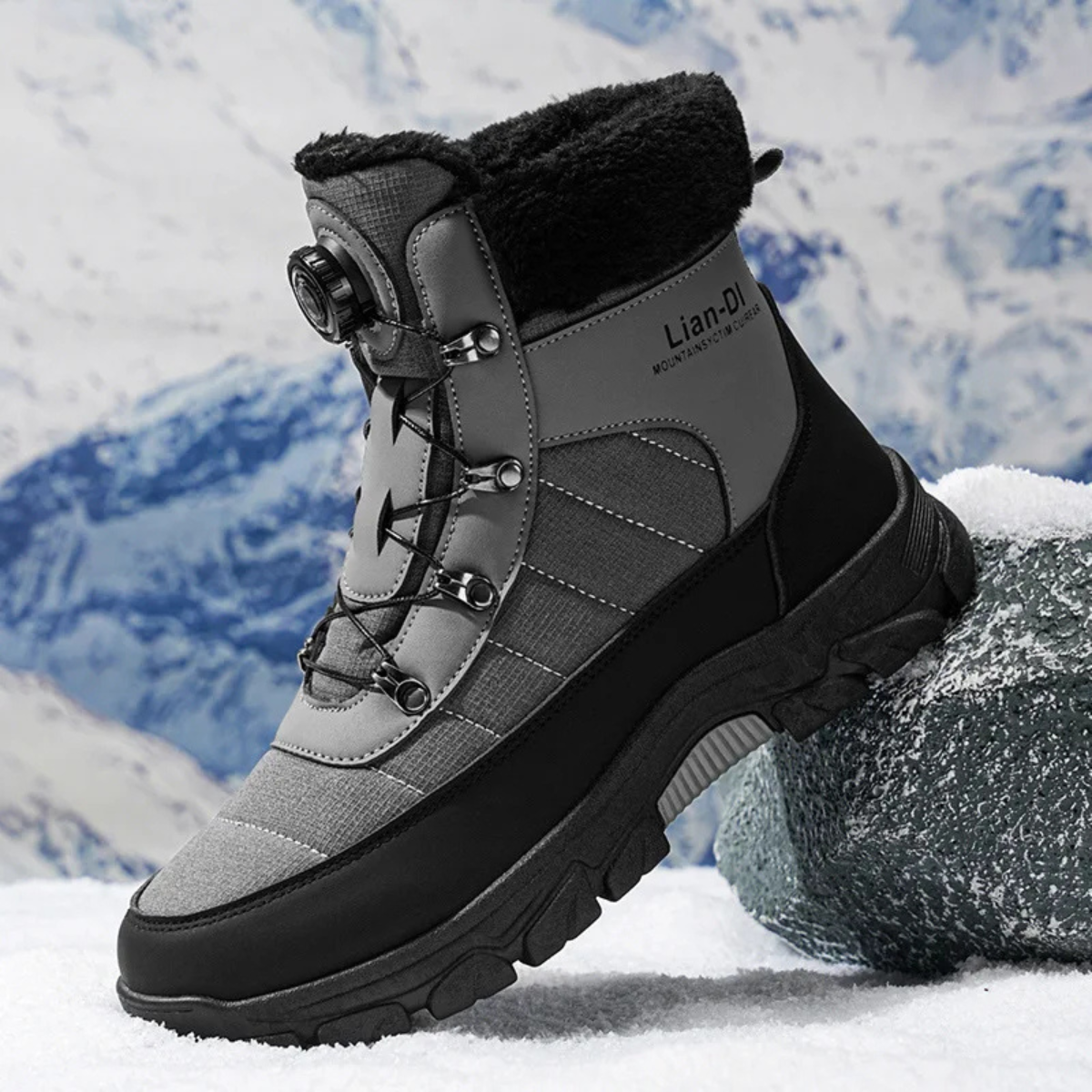 The Tarquinia Men’s Winter Warm Fur Lined High Top Anti Slip Snow Boots