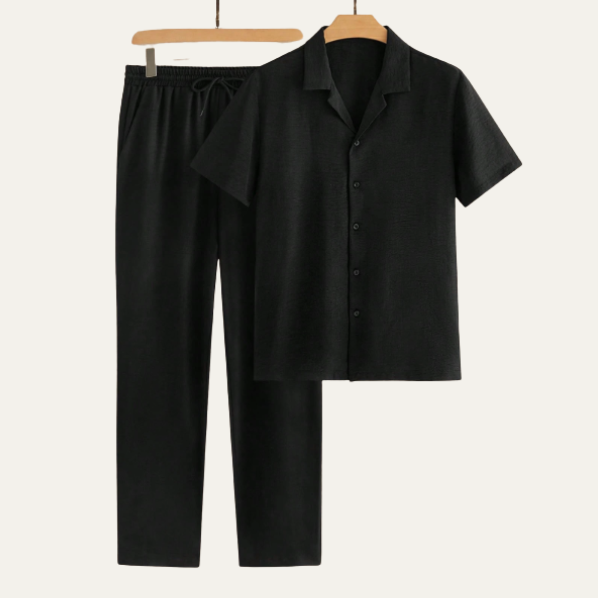The Timbercrest Park Men’s Textured Button Up Casual Set – Shirt & Pants