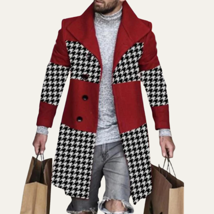 The Glenhaven Men's Colorful Patchwork Long Coat