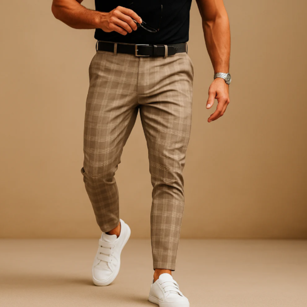 The Sheffield Men’s Smart Casual Checked Slim Fit Pants