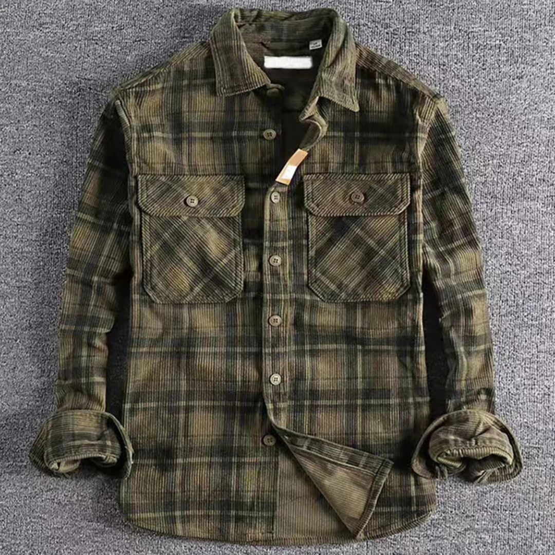 The Forio Men’s Vintage Plaid Flannel Shirt