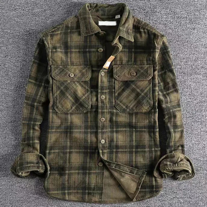 The Forio Men’s Vintage Plaid Flannel Shirt