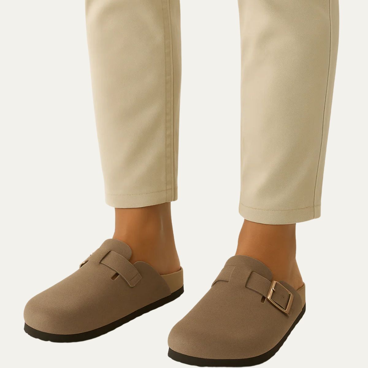 The Amalfi Khaki Suede Clogs for Men — Relaxed Old Money Style