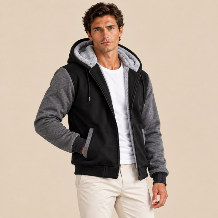 The Taormina Men’s Winter Fleece Line Zip Up Hoodie Jacket