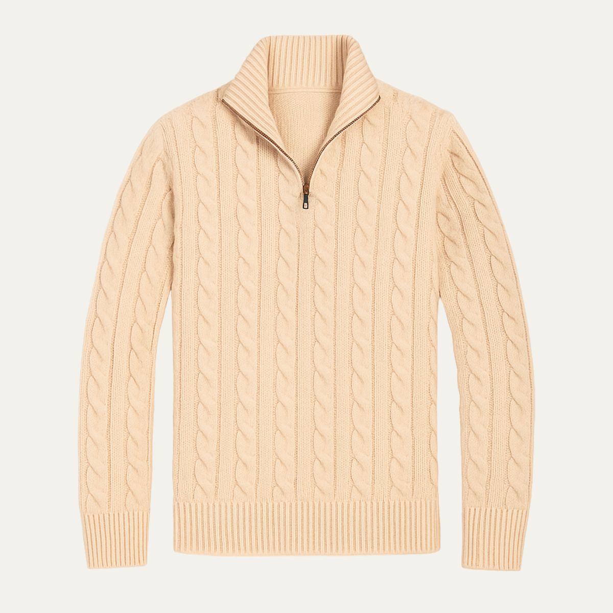 The Genève Old Money Half Zip Sweater for Men - 100% Merino Wool