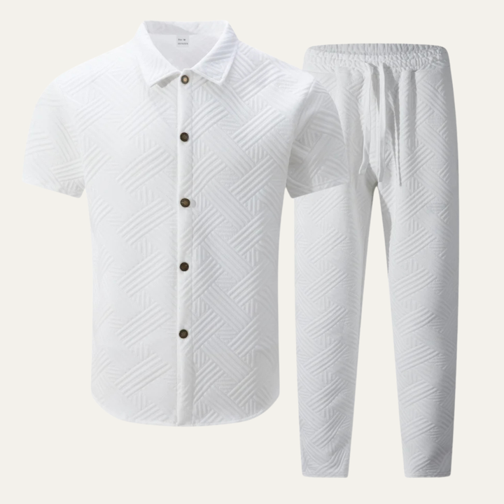 The Rosemont Men’s Shirt & Long Pants Two Piece Casual Set