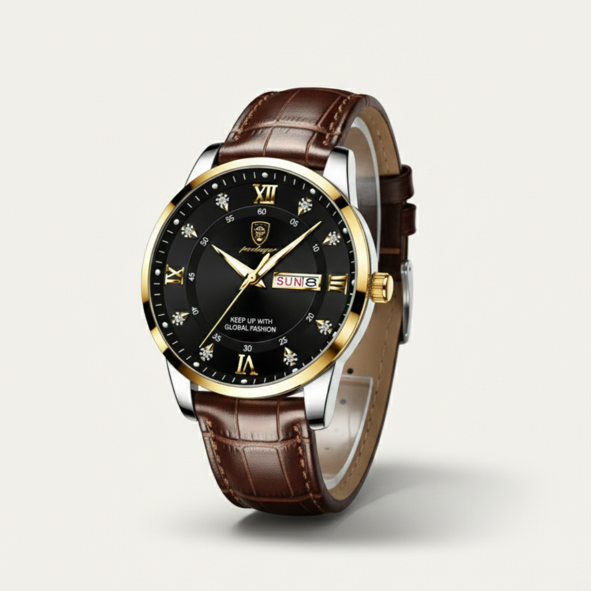 The Paris by Night Luxury Classic Men’s Watch – Premium Leather Strap