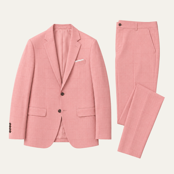 The Beverly Grove Men’s Plaid Business Wedding Suit