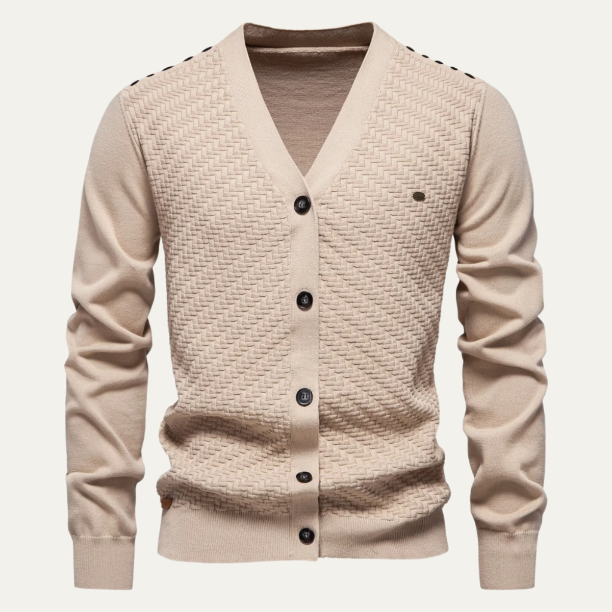 The Dulwich Men’s Casual V Neck Button Front Knit Cardigan