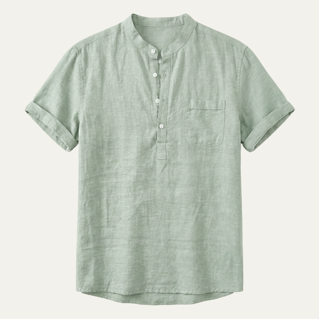 The Glasgow Men’s Casual Cotton Linen Henley Shirt