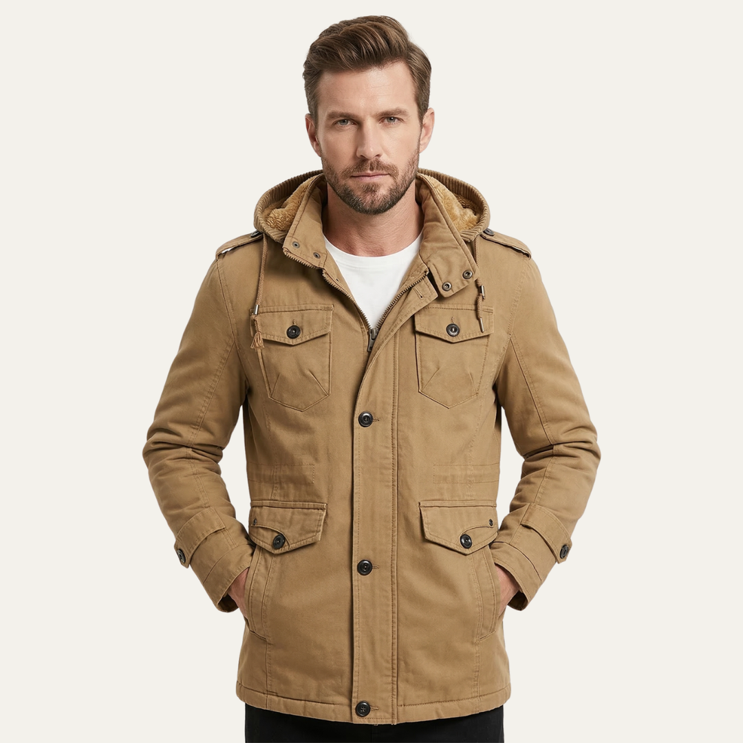 The Oakfield Men’s Warm Fleece Lined Hooded Winter Parka Jacket
