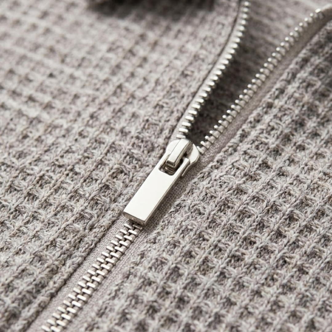The Ravenswood Men’s Waffle Knit Half Zip Polo Shirt