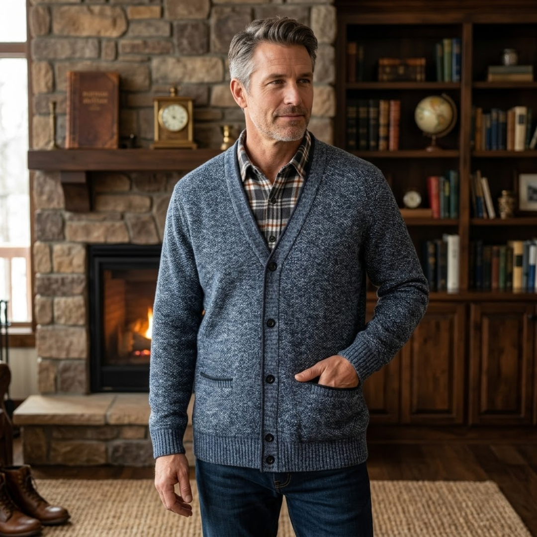 The Inverness Men's Classic Soft Knit Button Cardigan