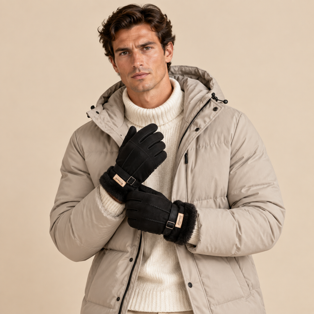 Men’s Sheepskin Fur Winter Gloves