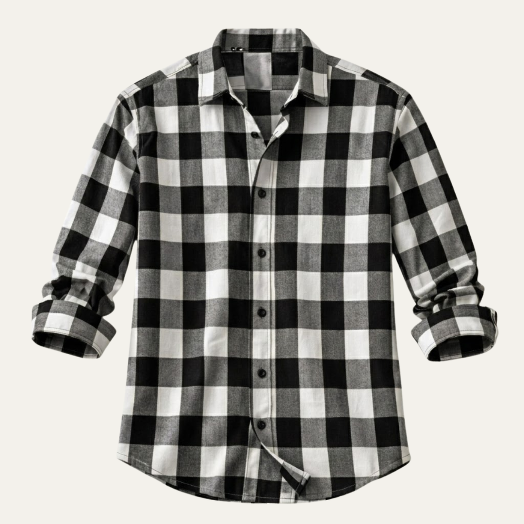 The Como Lago Men’s Casual Plaid Button-Up Shirt