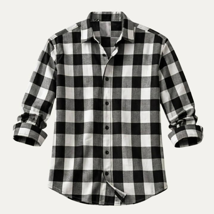 The Como Lago Men’s Casual Plaid Button-Up Shirt