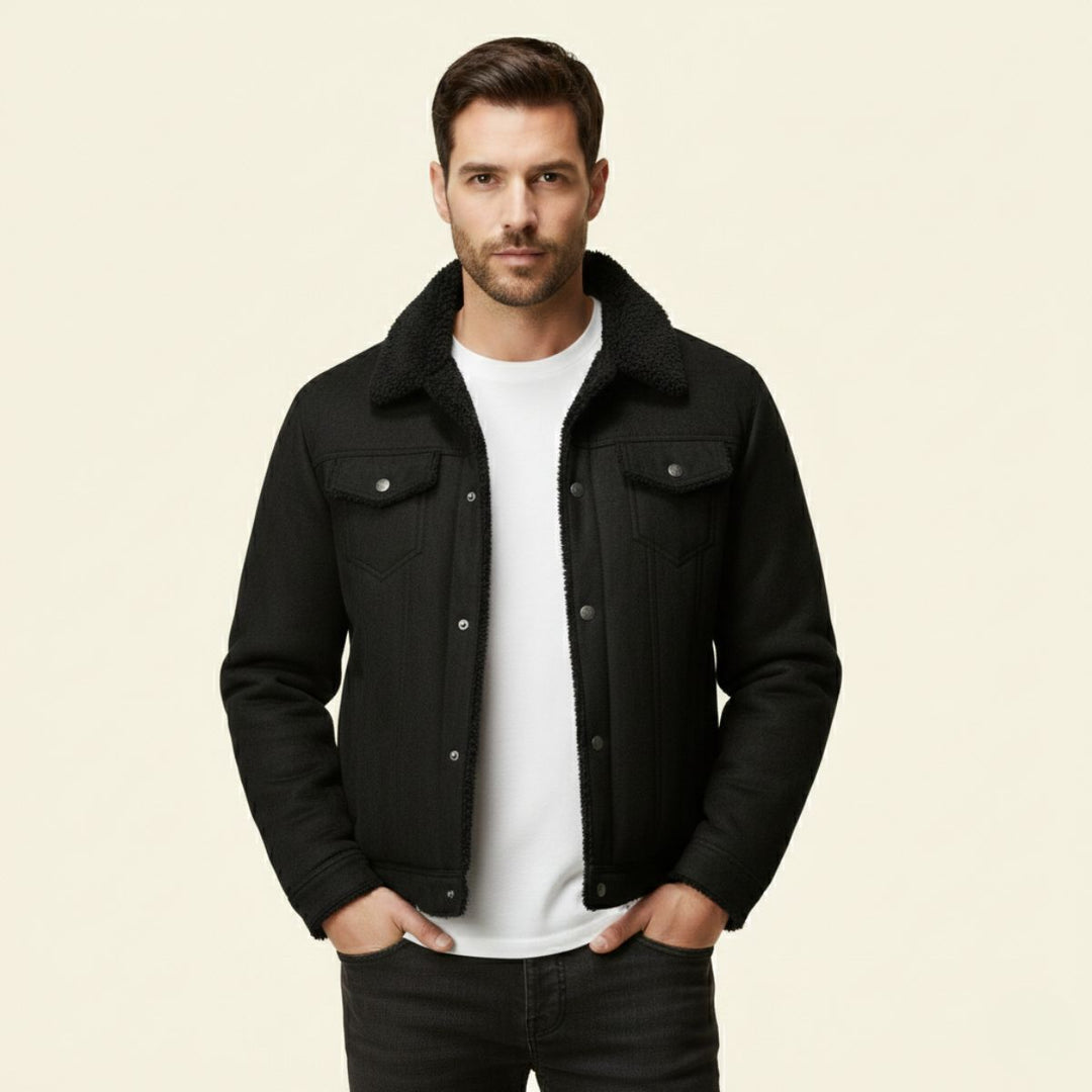 The Braxton Men’s Shearling Vintage Faux Leather Jacket