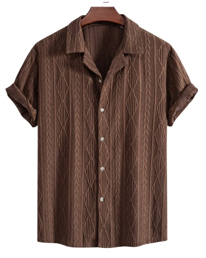 The Greenwich Men's Trendy Short Sleeve Button Up Shirt