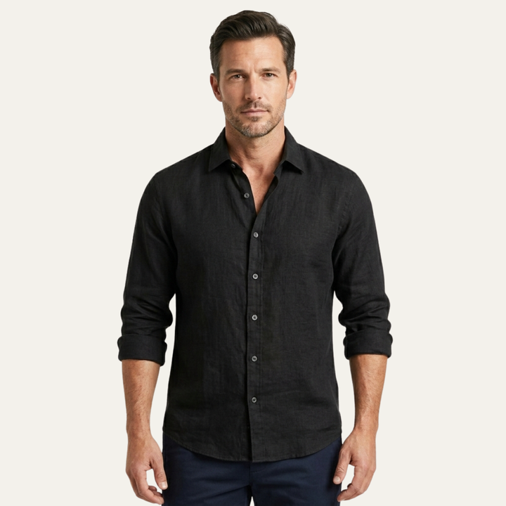 The Meadowrun Men’s Linen Trendy Button Up Shirt