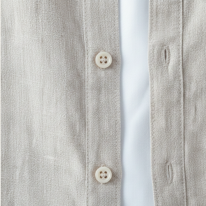 The Brookfield Lane Men’s Vintage Thin Round Neck Linen Shirt