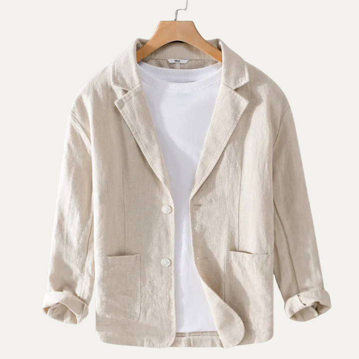 The Elmstead Men’s Men’s Solid Color Casual Linen Blazer