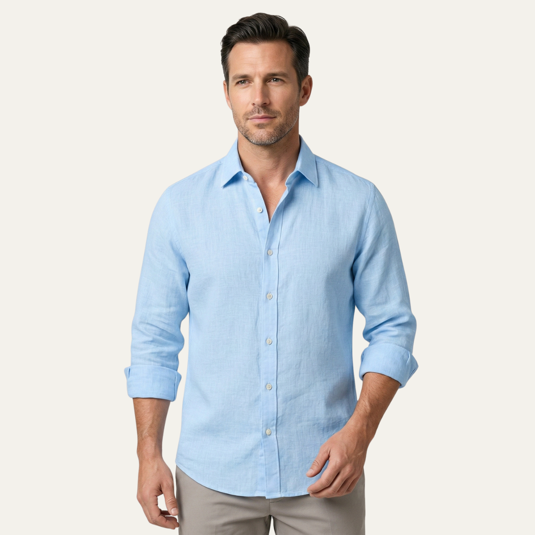The Glenpark Ridge Men’s Linen Casual Button Up Shirt