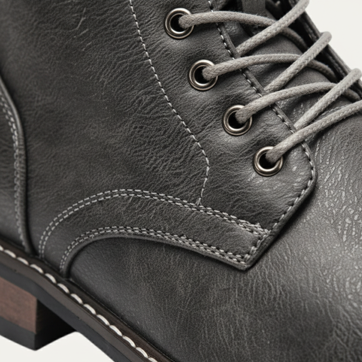 The Porto Cervo Men’s Durable  Faux Leather Lace Up Ankle Boots
