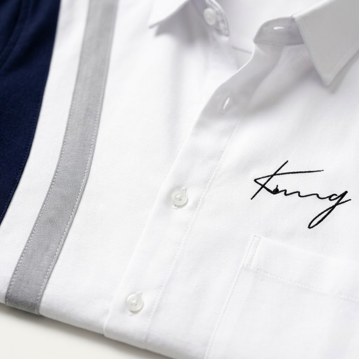 The Riomaggiore Men’s Summer Color Block Striped Dress Shirt