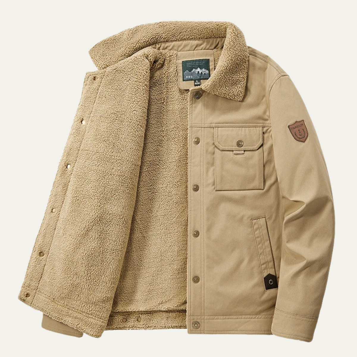 The Ravello Men’s Winter Windproof Sherpa Jacket with Pockets